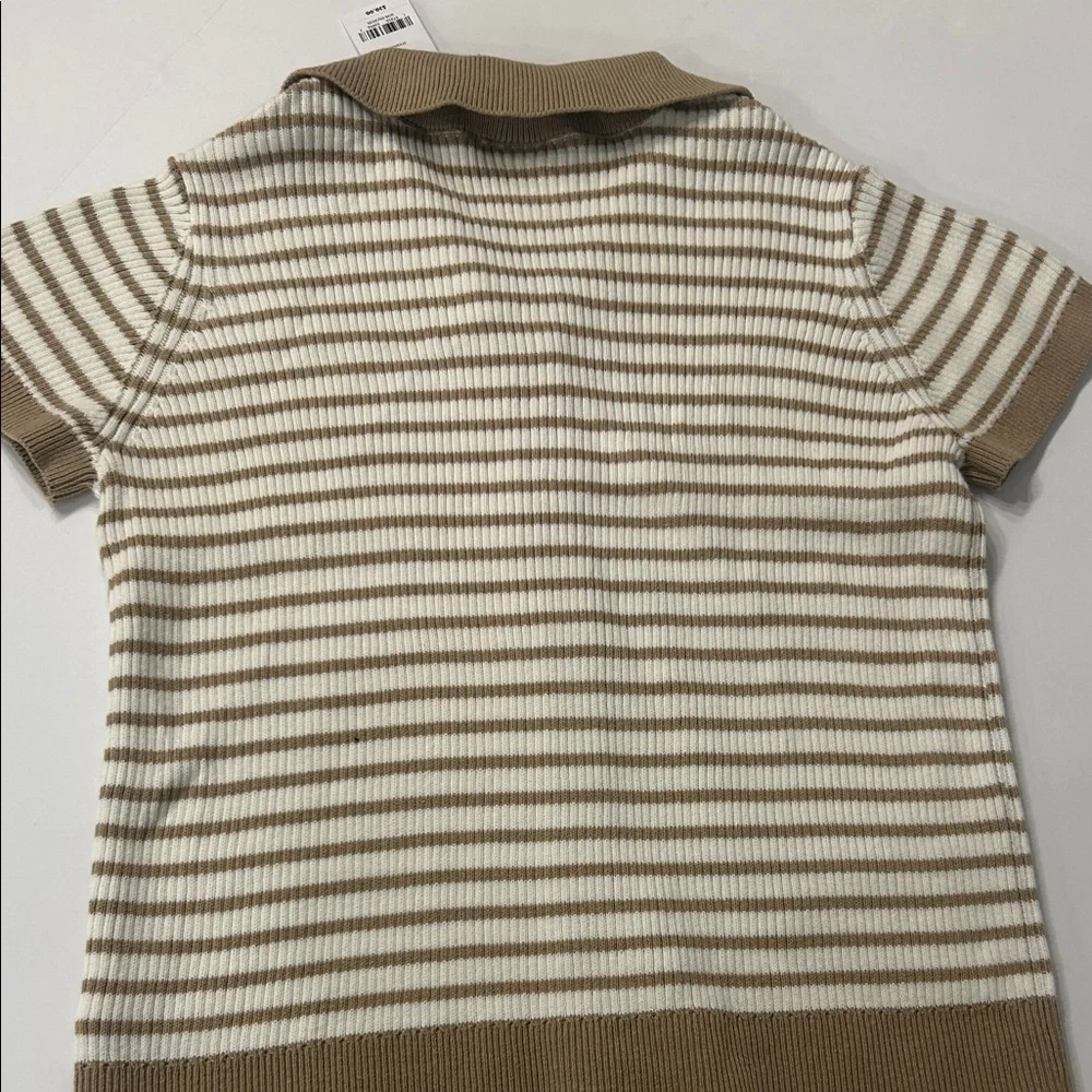 Carter's Brown and White Striped Button Down Shirt - Picture 3 of 3